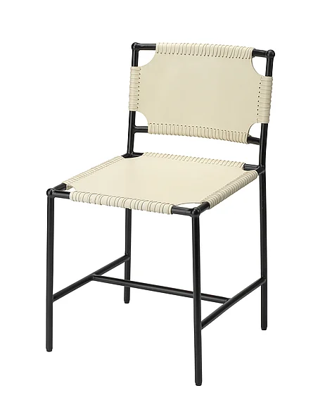 Jamie Young Jamie Young Asher Leather Dining Chair, White 20ASHE-DCWH