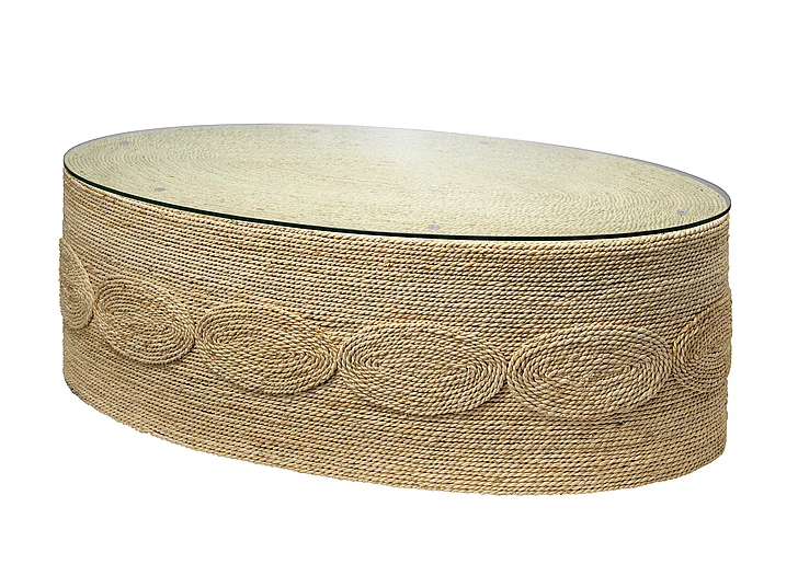Jamie Young Jamie Young Barbados Oval Corn-Straw Coffee Table 20BARB-CTOW
