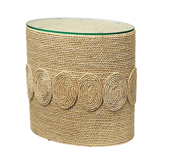 Jamie Young Jamie Young Barbados Oval Corn-Straw Side Table 20BARB-STOW