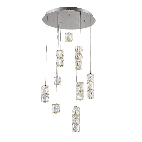 Elegant Polaris Led Light Chrome Pendant Clear Elegant Cut Crystal 3500D9C