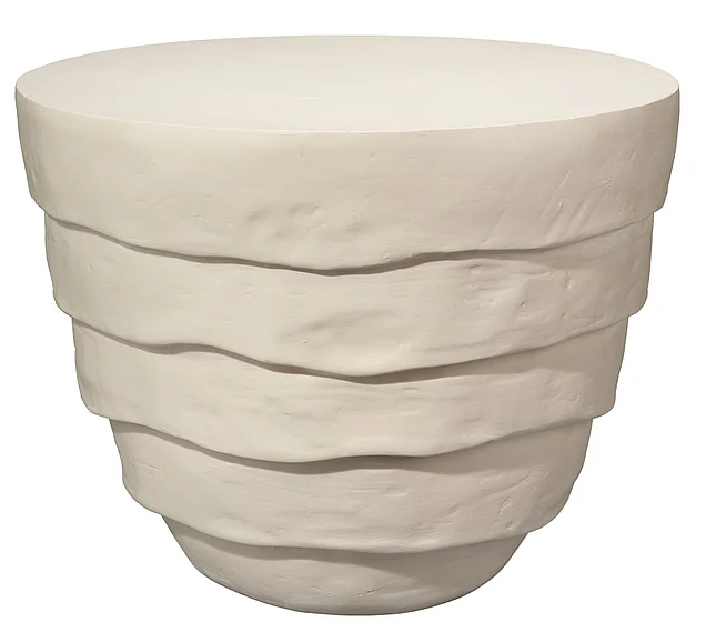Jamie Young Jamie Young Concentric Fiber Glass Indoor/Outdoor Side Table, Cream White 20CONC-STCR
