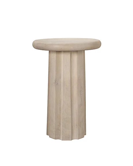 Jamie Young Cremini Wood Side Table in Off-White in Off White 20CREM-STBW