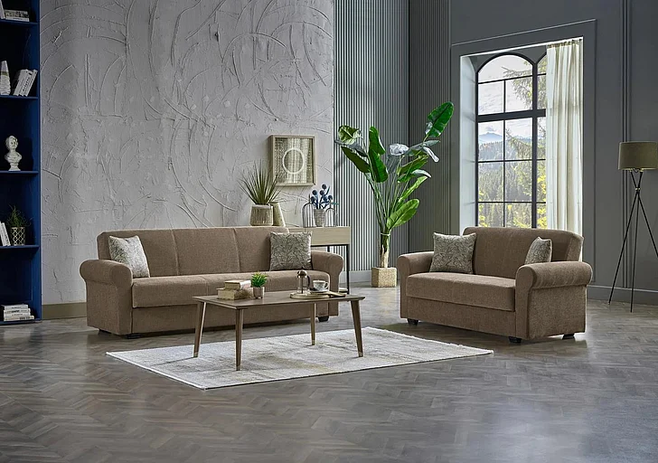 Bellona Furniture Elita S 2-Piece Living Room Set in Koopsi Basic Brown