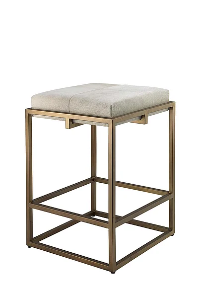 Jamie Young Jamie Young Shelby Hide Counter Stool, White 20SHEL-CSWH