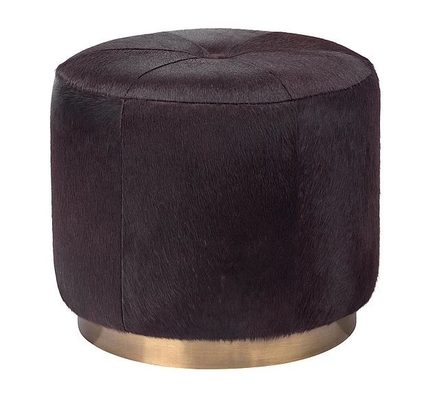 Jamie Young Jamie Young Thackery Hide On Roud Pouf, Small 20THAC-SMES