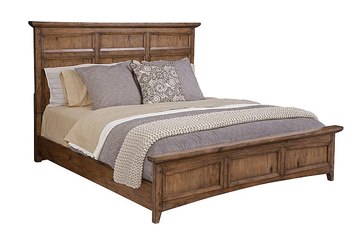American Woodcrafters Oakdale Queen Panel Bed - Honey Oak 2100-50PNPN