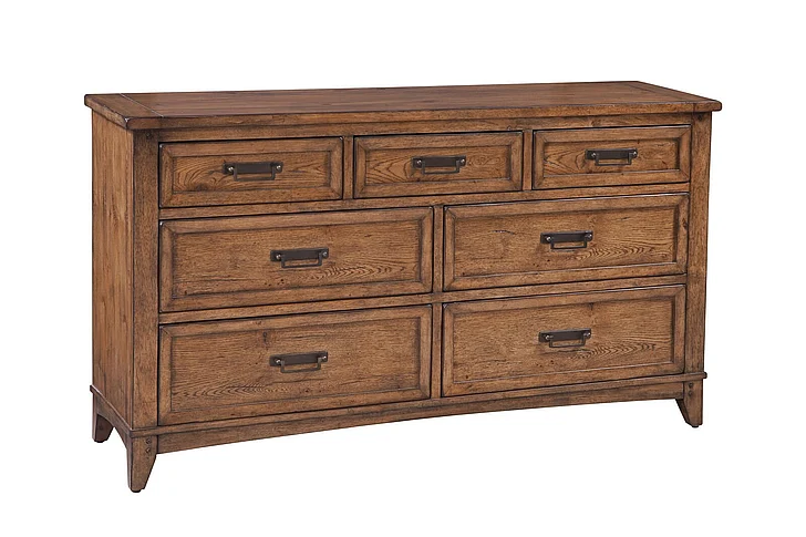 American Woodcrafters Oakdale 7-Drawer Dresser - Honey Oak 2100-270