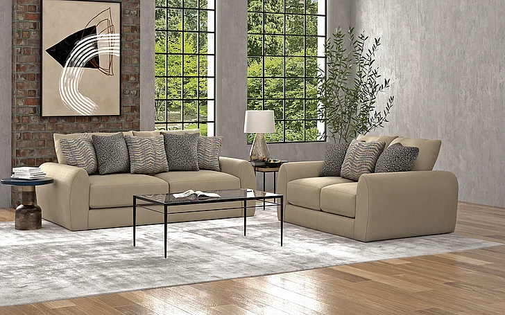 Jackson Ezra 2-Piece Living Room Set in Twine/Rock