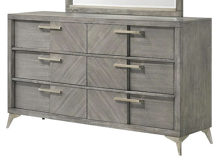 Emma Mason Signature Heirloom Haven 6 Drawer Dresser in Gray
