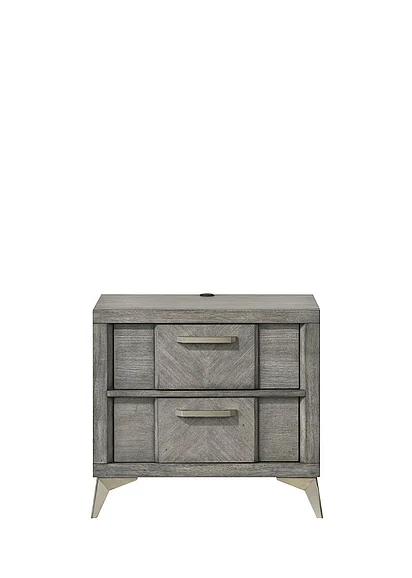 Emma Mason Signature Heirloom Haven 2 Drawer Nightstand in Gray