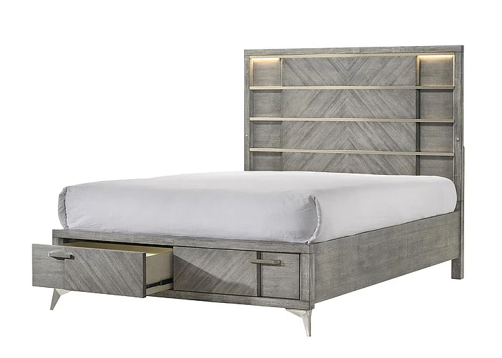Emma Mason Signature Heirloom Haven Queen Storage Bed in Gray