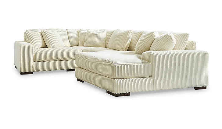 Lindyn 4-Piece Sectional with RAF Chaise in Ivory