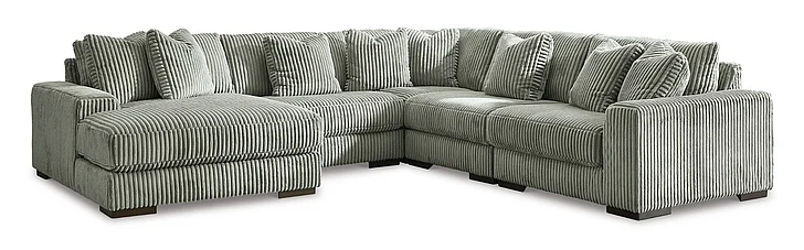 Lindyn 5-Piece Sectional with LAF Chaise Set in Fog