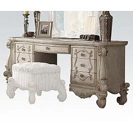 Acme Versailles Vanity Desk in Bone White 21137
