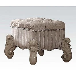 Acme Versailles Vanity Stool in Bone White 21138