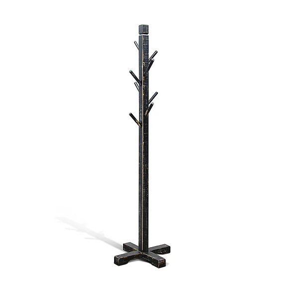 Sunny Designs Marina Traditional Solid Wood Hat Rack with 8-Prong Hooks in Black Sand 2113BS