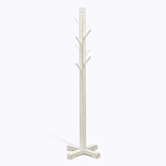 Sunny Designs Marina Traditional Solid Wood Hat Rack with 8-Prong Hooks in White Sand 2113WS