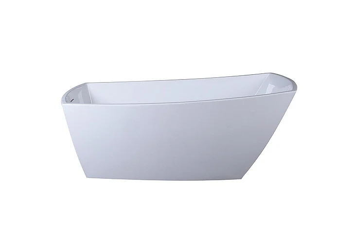 Elegant 67 In. Soaking Single Slipper Rectangular Bathtub in Glossy White BT21267GW
