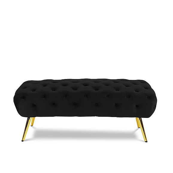 Meridian Amara Velvet Bench in Black Velvet 138Black