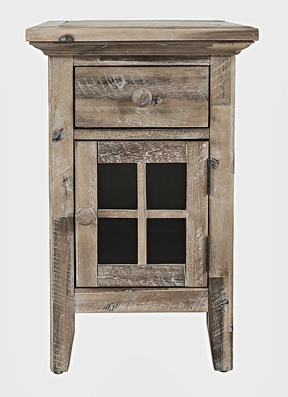 Jofran Rustic Shores Power Chairside Table in Grey Wash 2125-22