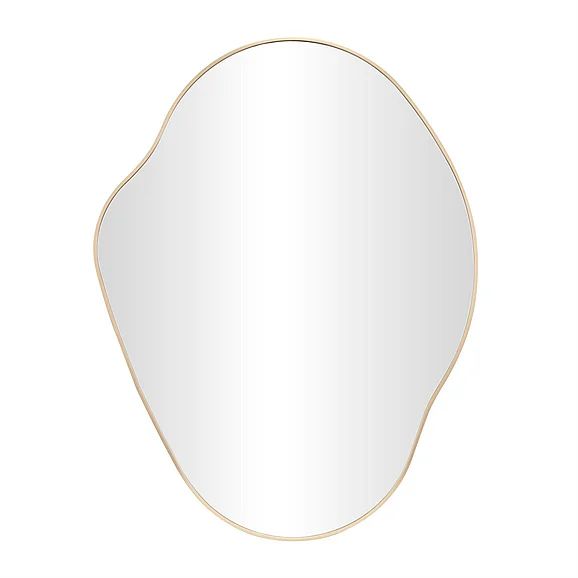 UMA Aluminum Metal Abstract Wavy Room Wall Mirror in Gold 21326