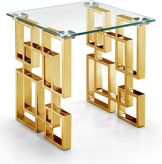Meridian Pierre End Table in Gold 214-E