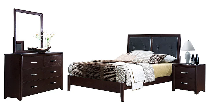Homelegance Edina 5pc Panel Bedroom Set in Espresso-Hinted Cherry