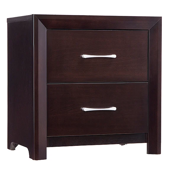 Homelegance Edina 2 Drawer Nightstand in Espresso-Hinted Cherry 2145-4