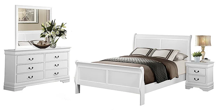 Homelegance Mayville 5pc Sleigh Bedroom Set in White