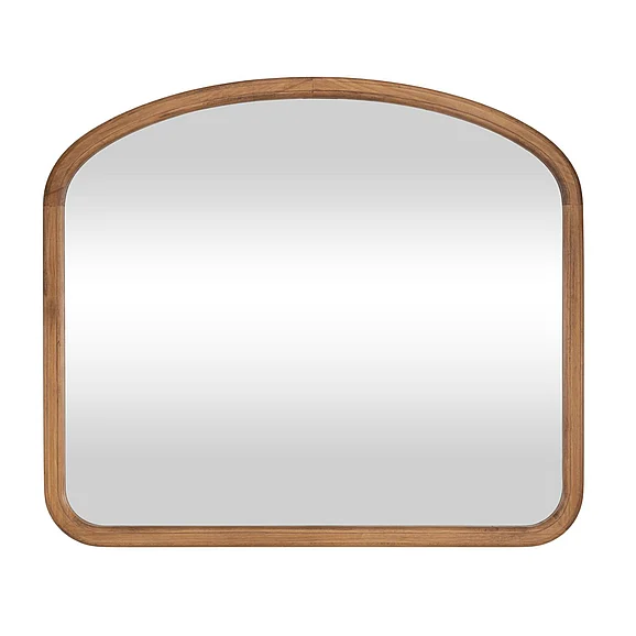 UMA Wood Handmade Handmade Room Wall Mirror with Natural Wood Grains in Brown 21514