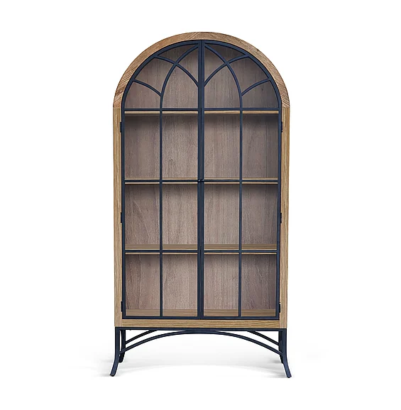 Sunny Designs Ella Ella Glass Display Cabinet in Oak Grove 2153OG
