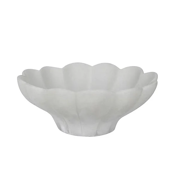 UMA Polyresin Floral Large Decorative Bowl in White 21582
