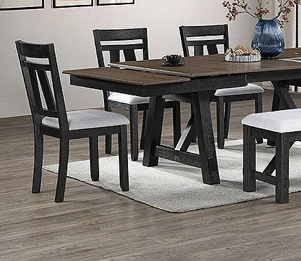 Crown Mark Maribelle Side Chair in (Set of 2) in Wheat Charcoal 2158WC-S