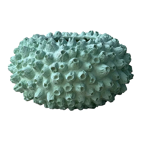 UMA Teal Polyresin Coral Textured Decorative Vase 21591