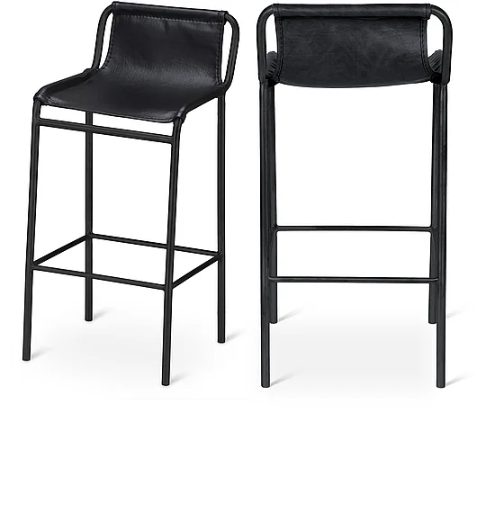 Meridian Dax Faux Leather Counter Stool in Black Faux Leather 500Black-C