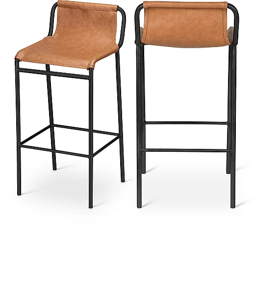 Meridian Dax Faux Leather Counter Stool in Cognac Faux Leather 500Cognac-C
