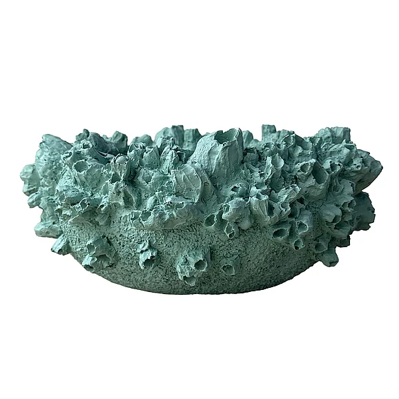 UMA Teal Polyresin Coral Textured Decorative Vase 21597