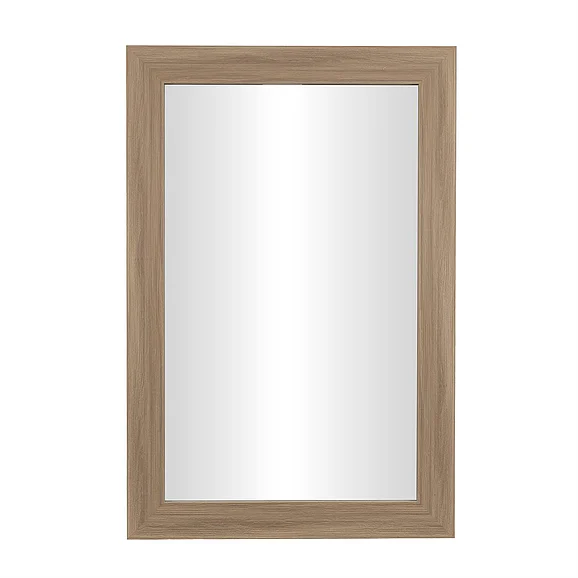 UMA Plastic Handmade Room Wall Mirror with Wood Grains in Brown 21612