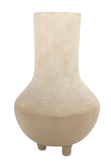 Uma Beige Ceramic Speckled Ombre Decorative Vase with 2 Legs 21624