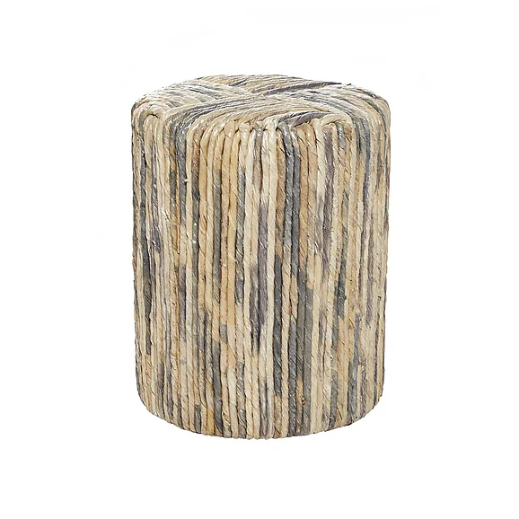 UMA Multi Colored Banana Leaf Woven Side End Accent Table, 15 x 15 x 18 | 21653