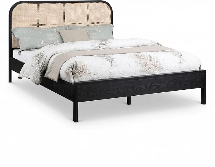Meridian Siena Ash Wood Full Bed in Black Ash Wood SienaBlack-F
