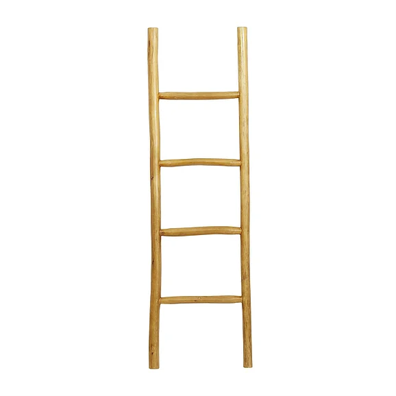 UMA Brown Teak Wood Handmade 4 Rack Partition Ladder, 17 x 2 x 59 | 21679
