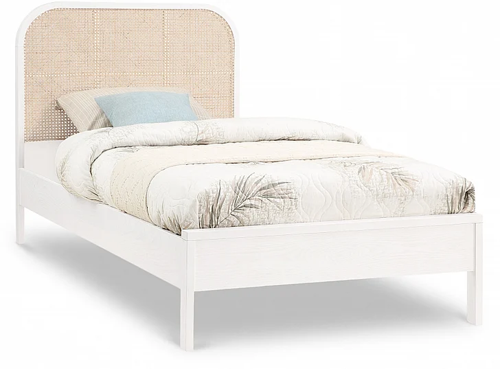 Meridian Siena Ash Wood Twin Bed in White Ash Wood SienaWhite-T