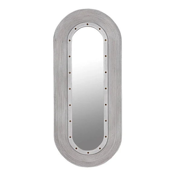 Noir Furniture Luna Mirror in White Washed GMIR171WH