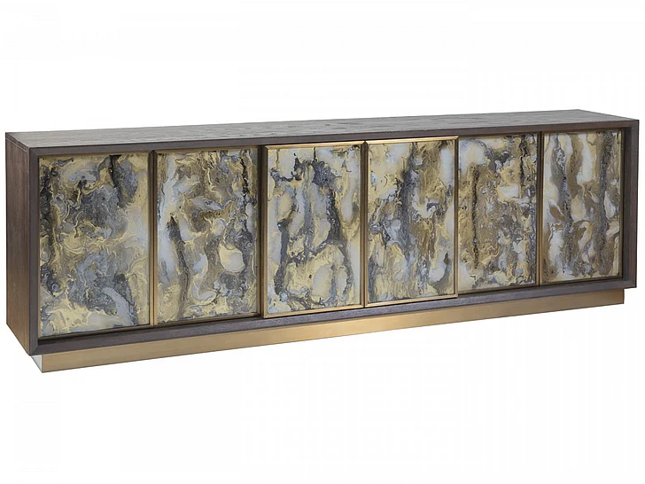 Artistica Home Verbatim Eglomised Long Media Console in Rich Brown 2170-910