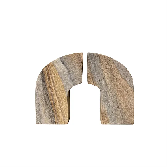 UMA Marble Decorative Bookends with Gray Accents in Brown (Set of 2) 21728