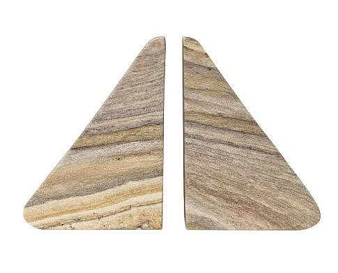Uma Marble Decorative Bookends with Gray Accents (Set of 2) in Brown 21729