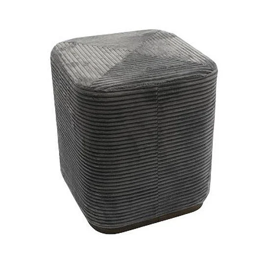 Uma Velvet Upholstered Room Ottoman in Dark Gray 21750