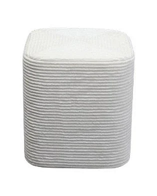 Uma Upholstered Room Ottoman in White Velvet 21752
