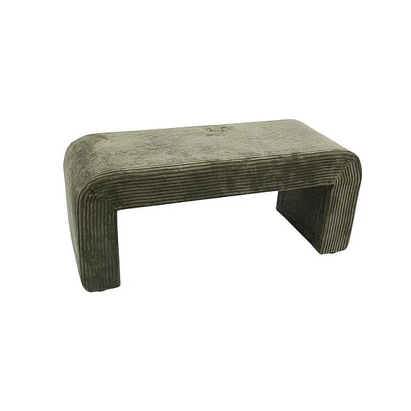 UMA Velvet Upholstered Home Bench in Green 21755